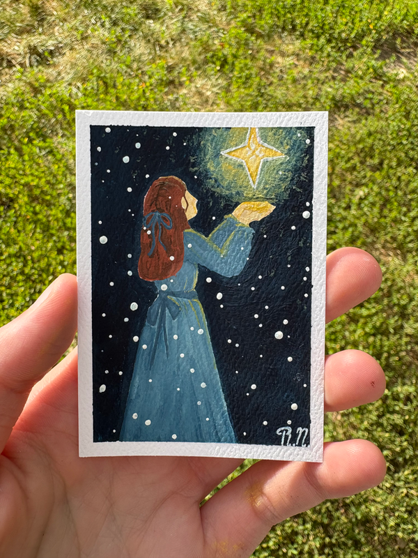 Star Girl aceo art card