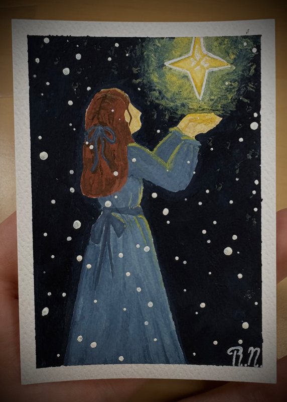 Star Girl aceo art card