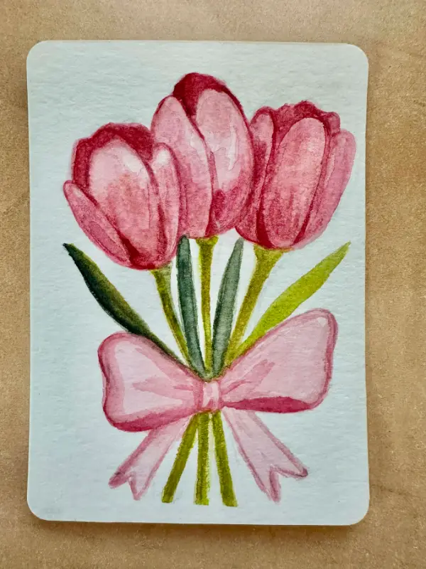 Love in Tulips aceo art card