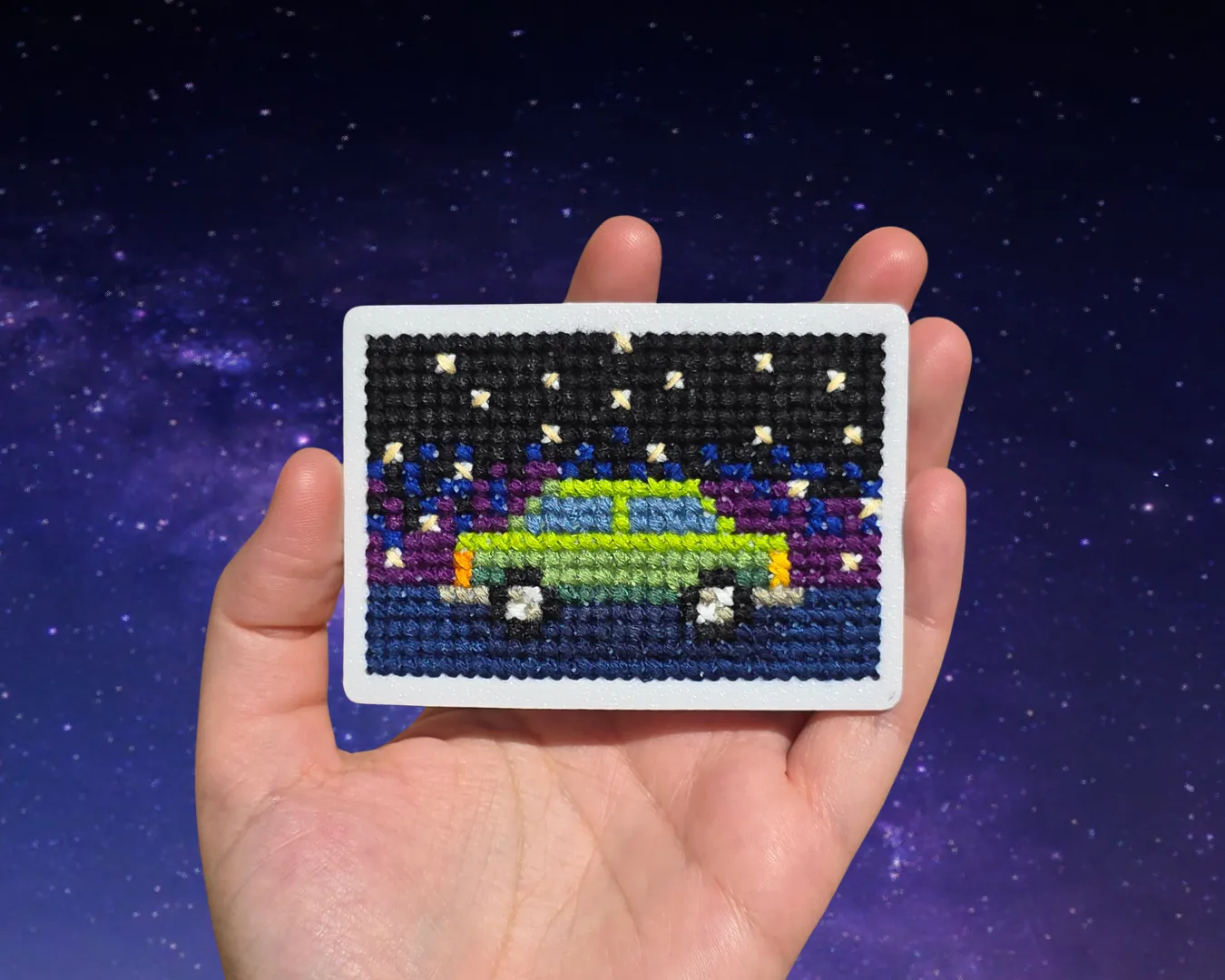 Night Drive AF6, Hand-Stitched (1/1) aceo art card