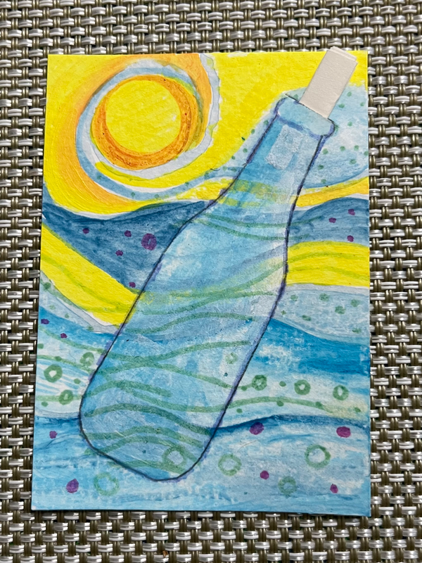 “Message in a Bottle” (2 of 3) aceo art card