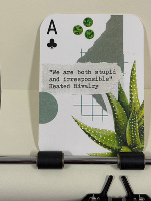 Heated Rivalry succulent print micro collage by Mazerzine aceo art card thumbnail 1