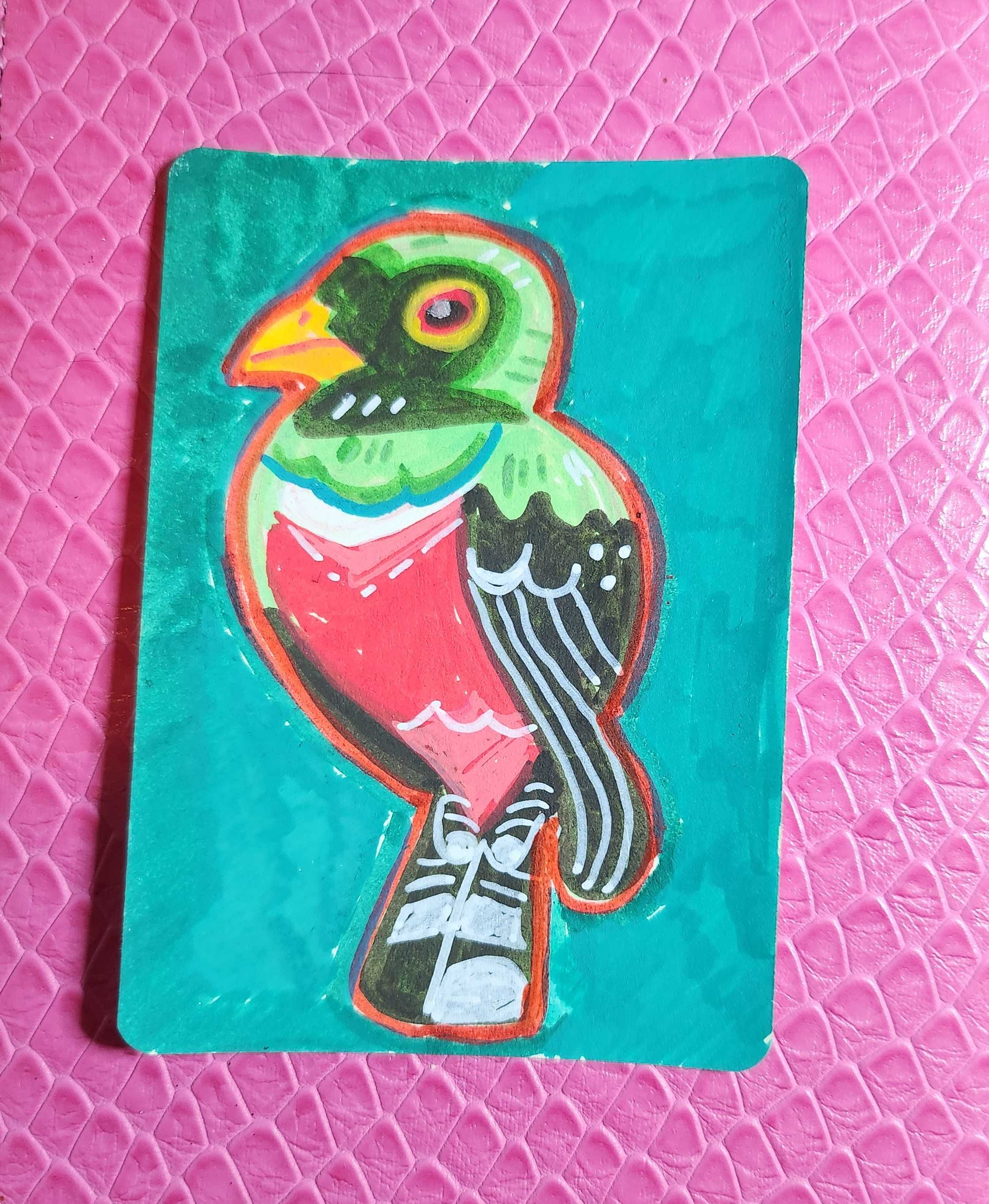 masked torogon aceo art card