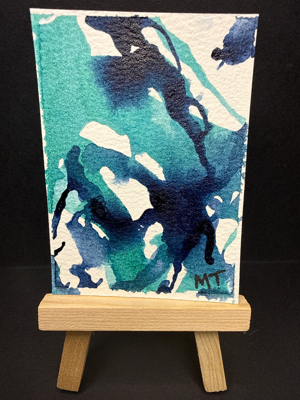 GreenBlue No 3 aceo art card