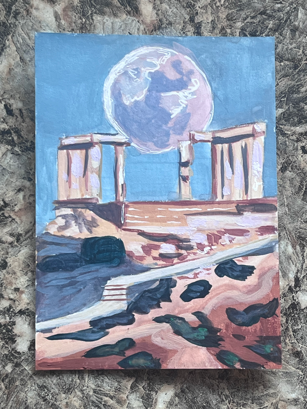 Temple of Poseidon aceo art card