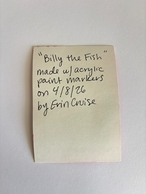 "Billy the Fish" Vibrant Betta Fish Tiny Art aceo art card thumbnail 2