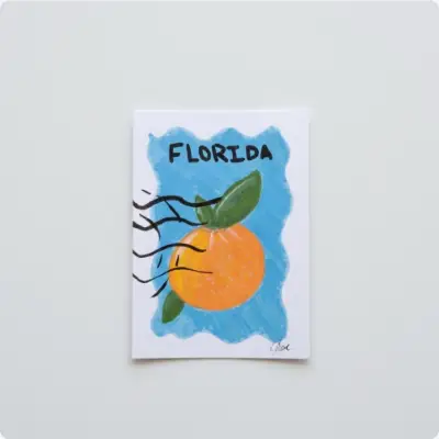 Florida Orange Fruit ACEO State Stamp aceo art card thumbnail 2
