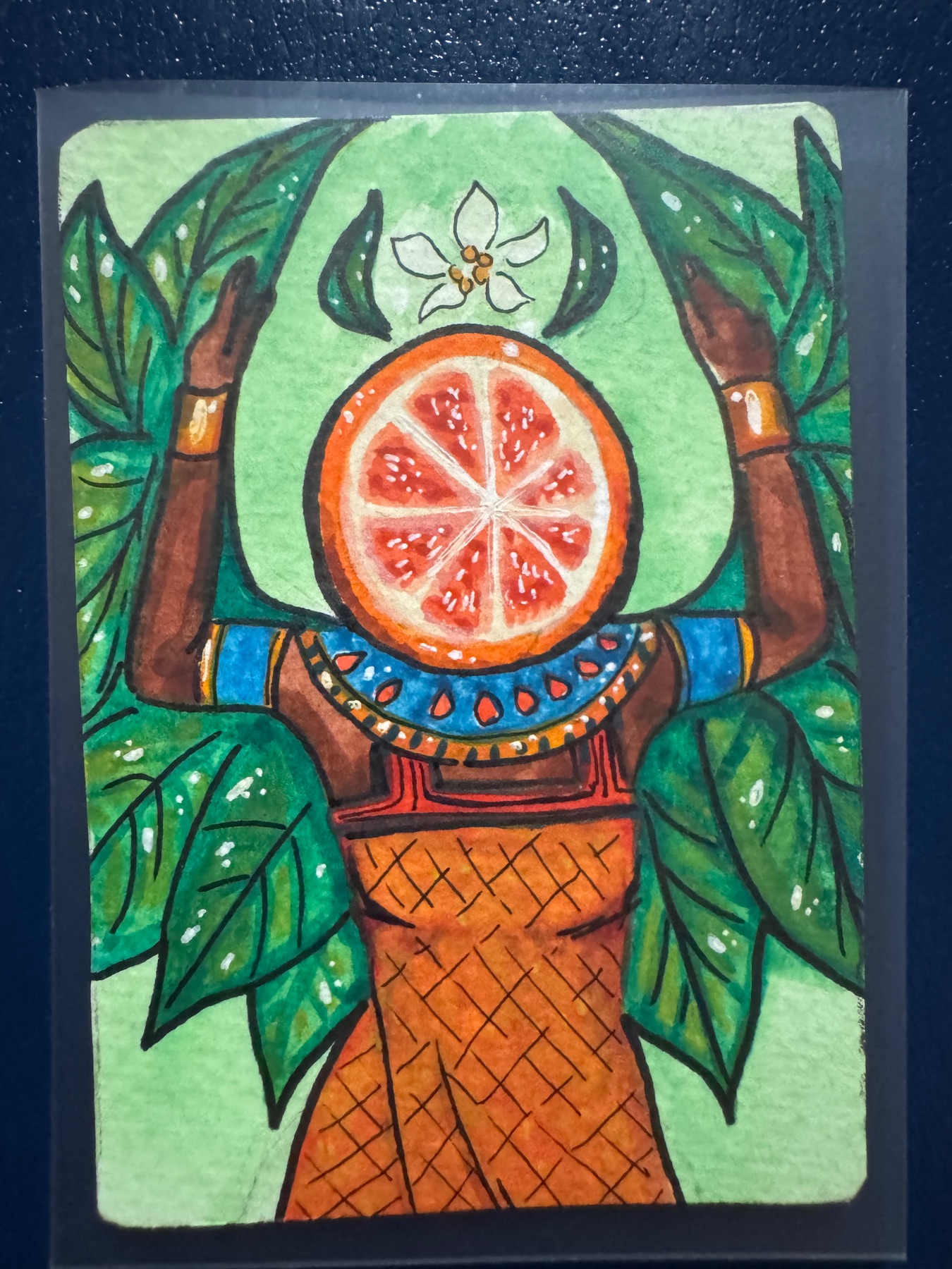 Orange Isis aceo art card