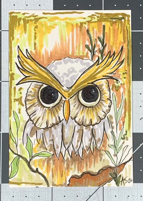 Hooty Who aceo art card