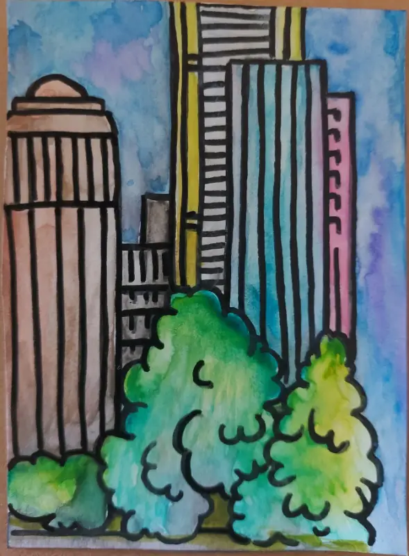 A Walk in the Park aceo art card