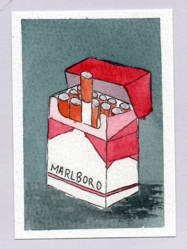 A Pack a Day aceo art card