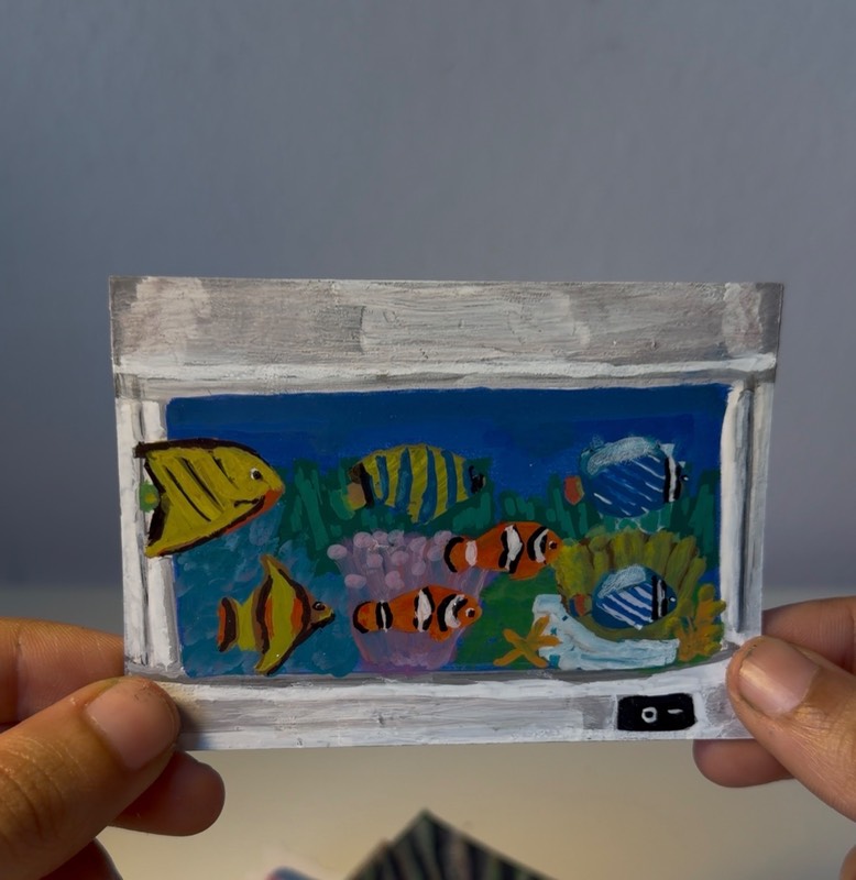 Fish Aquarium (90's Rotating) ACEO aceo art card