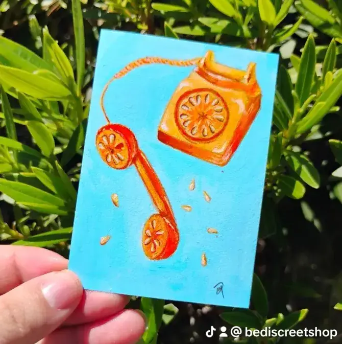 Cellular Citrus aceo art card