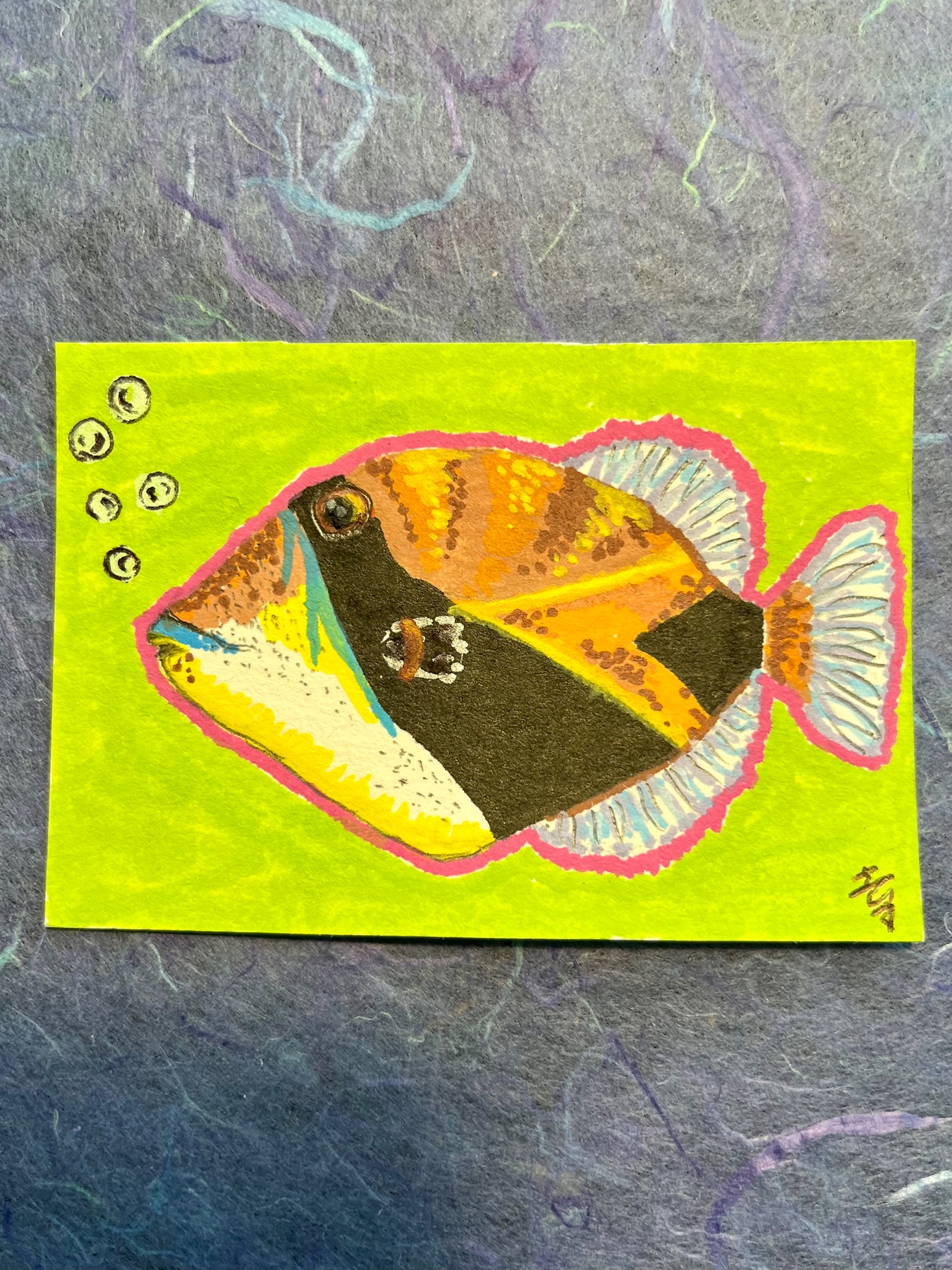 Humuhumnukunukupuaas (Hawaii state fish) aceo art card