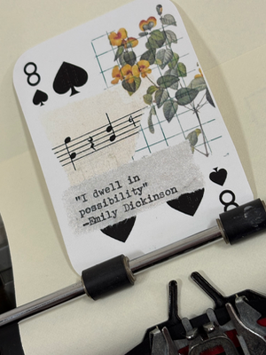Yellow flower Emily Dickinson quote collage print by Mazerzine aceo art card thumbnail 2
