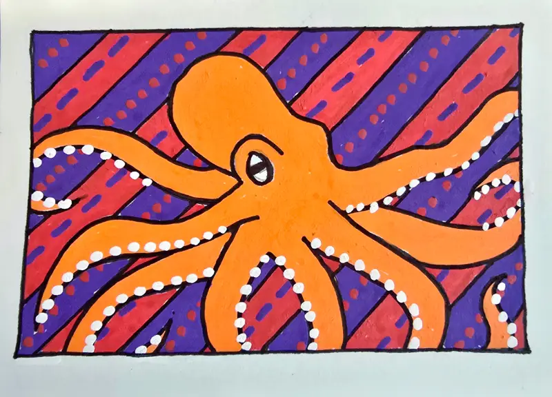 Horace the octopus aceo art card