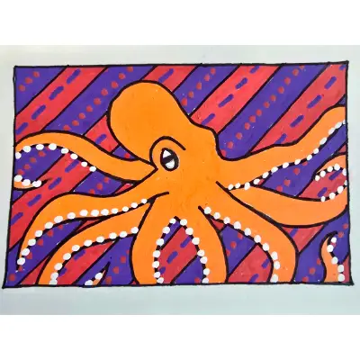 Horace the octopus aceo art card thumbnail 1