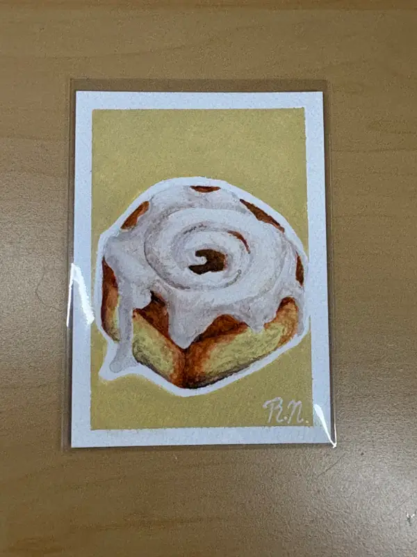 Cinnamon Roll aceo art card