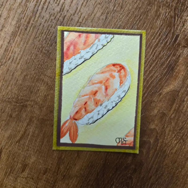 Sushi aceo art card