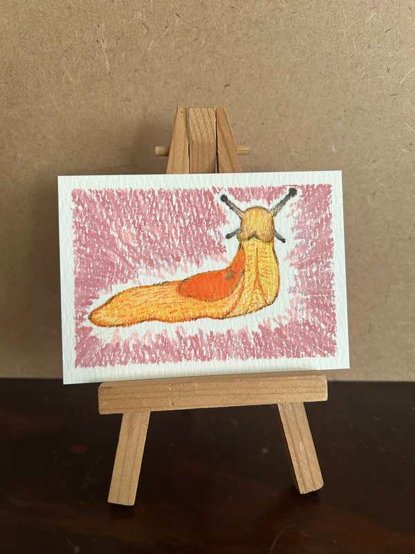 Orange Slug aceo art card