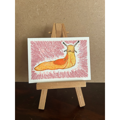 Orange Slug aceo art card thumbnail 1