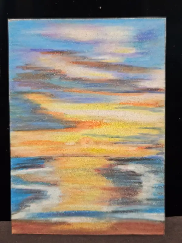Ocean sunset aceo art card