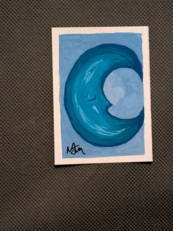 Sleepy Moon aceo art card
