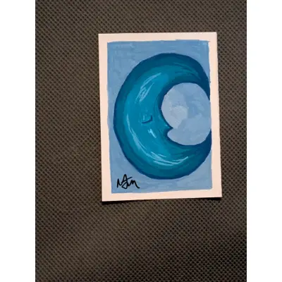 Sleepy Moon aceo art card thumbnail 1