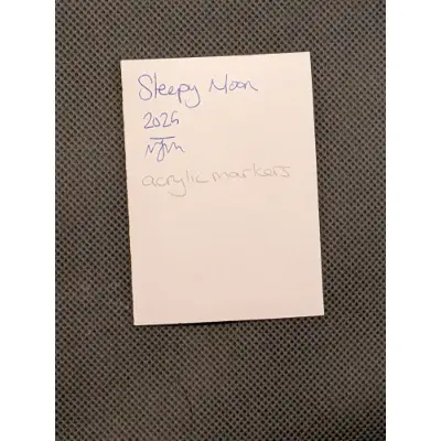 Sleepy Moon aceo art card thumbnail 2