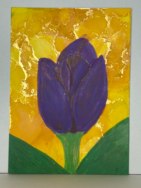 Purple Tulip in Bloom aceo art card
