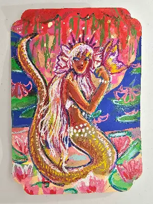 Golden Lamia aceo art card thumbnail 1