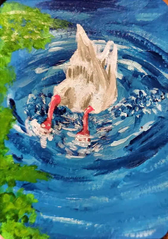 Duck butt aceo art card