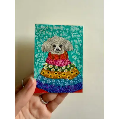 Madame Philomena Pooch aceo art card thumbnail 1