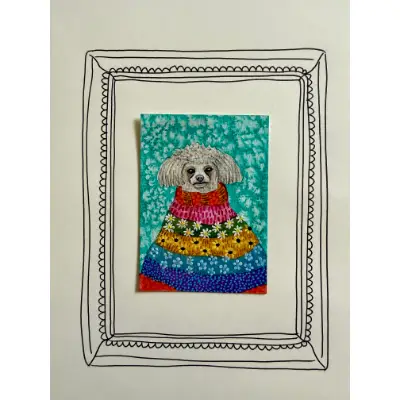 Madame Philomena Pooch aceo art card thumbnail 2