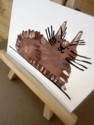 Brown Tabby Cat #3 aceo art card thumbnail 2