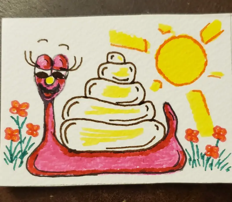 Susie Snail aceo art card