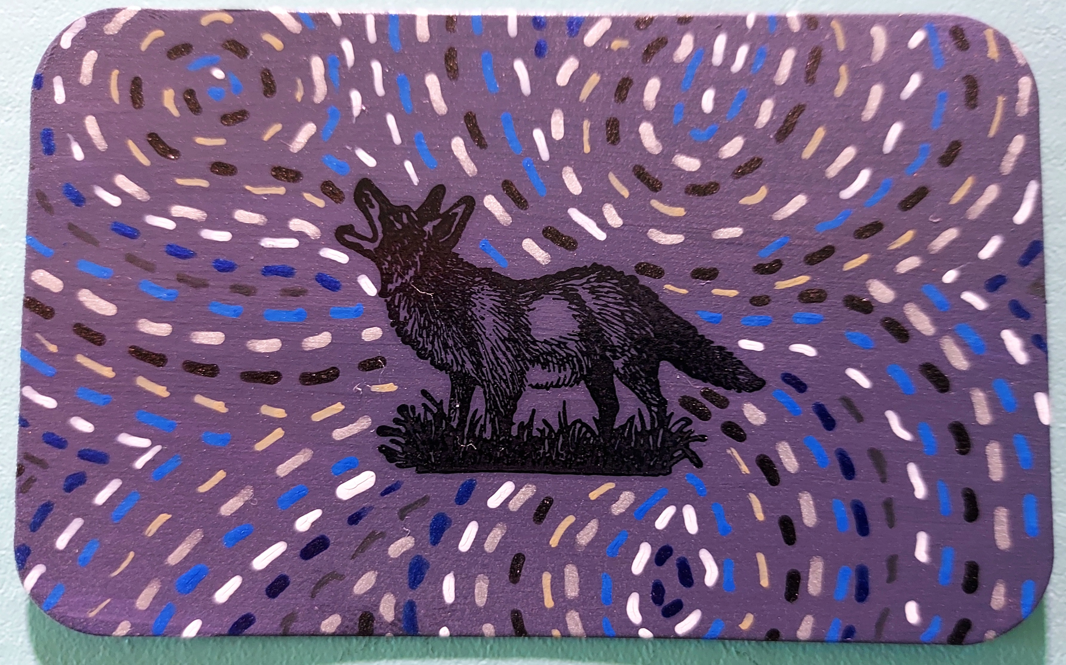 Whimsical Wolf aceo art card