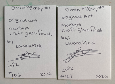 Green w/Envy set aceo art card thumbnail 4
