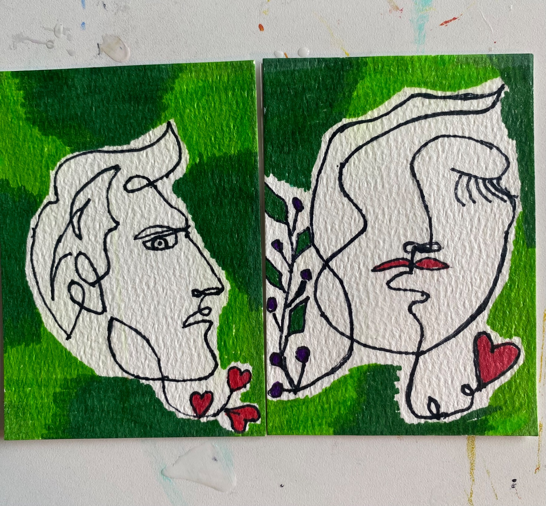 Green w/Envy set aceo art card