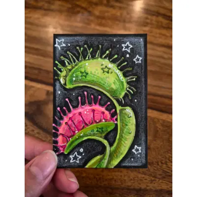 "Venus Flytrap" aceo art card thumbnail 1