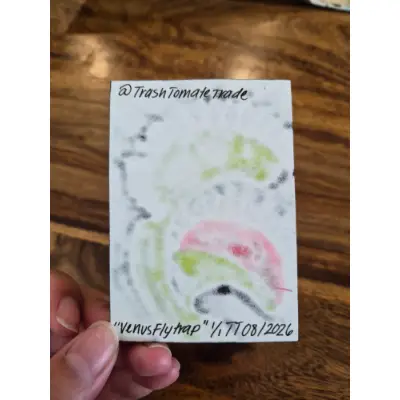 "Venus Flytrap" aceo art card thumbnail 2