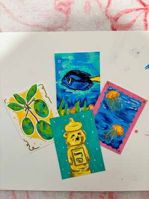 Fish in the Sea aceo art card thumbnail 3
