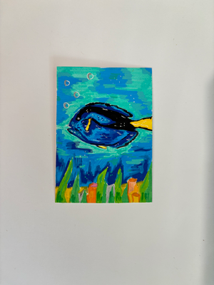Fish in the Sea aceo art card thumbnail 2