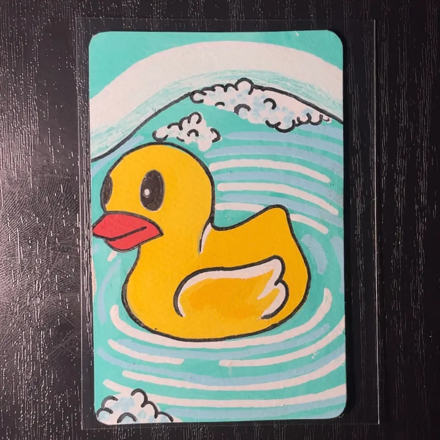 Rubber Duck Daydream aceo art card