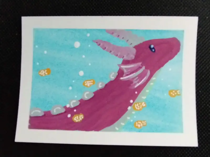 Swim Together aceo art card