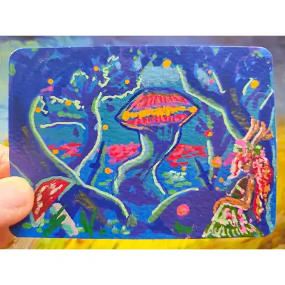 Satyr Witch's Grove aceo art card thumbnail 1