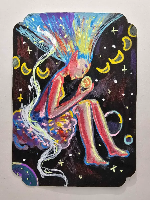 Alone in the Cosmos aceo art card