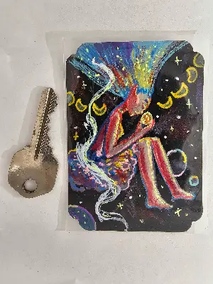 Alone in the Cosmos aceo art card thumbnail 2