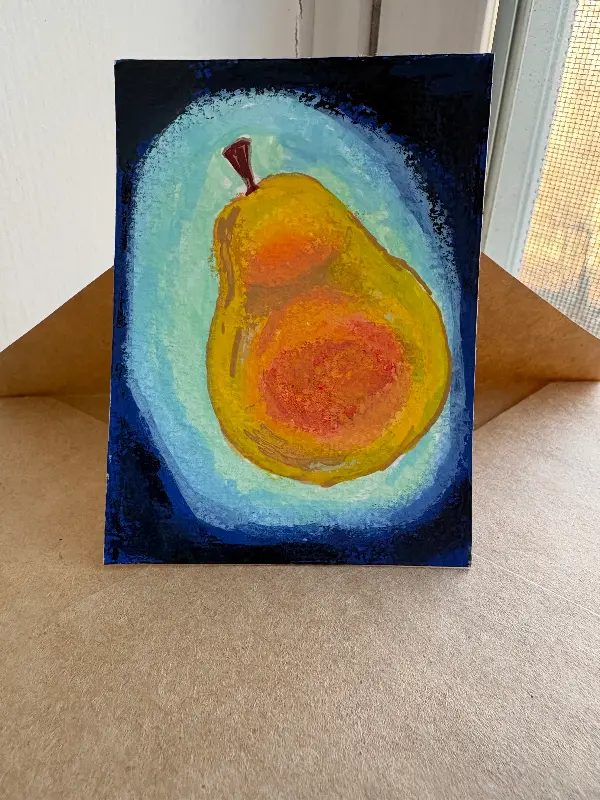 Golden Pear Whole aceo art card