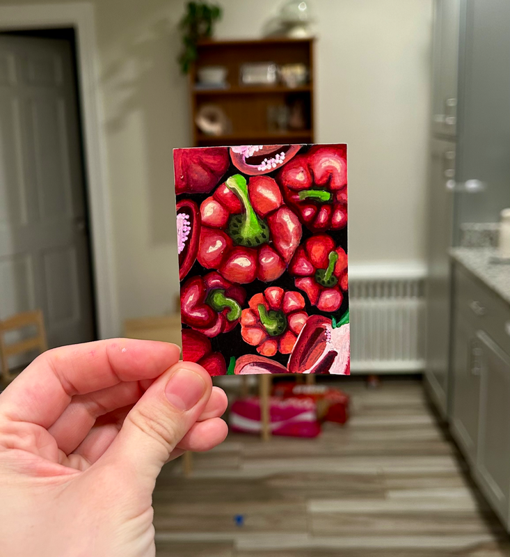 Scarlet Cluster aceo art card